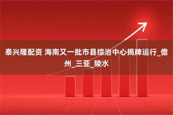 泰兴隆配资 海南又一批市县综治中心揭牌运行_儋州_三亚_陵水
